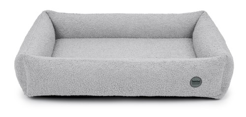 Legowisko ortopedyczne jasnoszare boucle dla psa ze zdejmowanym pokrowcem