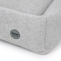 Legowisko z tkaniny bukle jasne szare